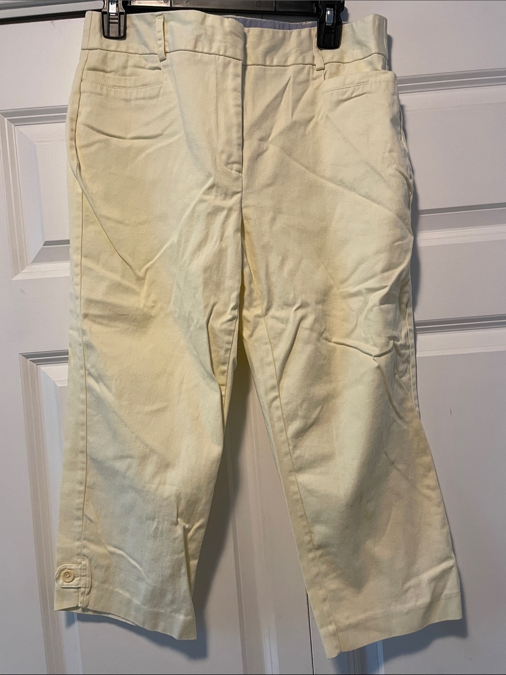 Counterparts Crop Capris with Hem Button Tabs